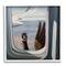 Stupell Industries Hello from a Goose Airplane Window Scene Painting Framed Wall Art